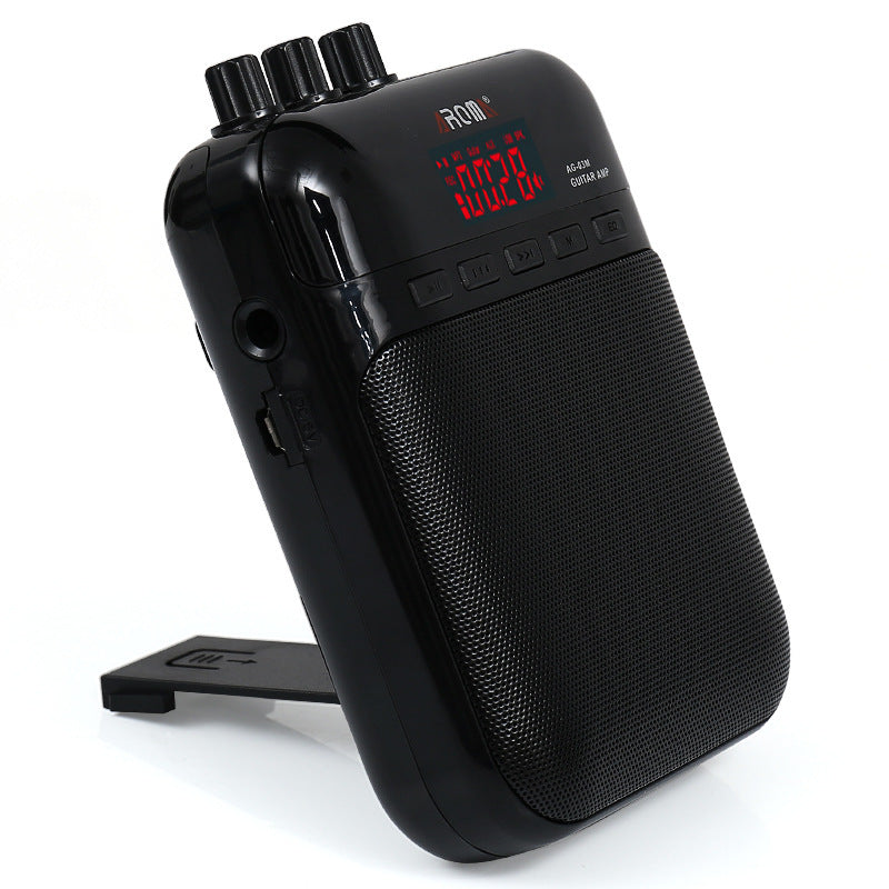 HKM-198419 Rechargeable 5W Mini Speaker with Guitar Volume Control, Microphone Input, and Music Playback Support