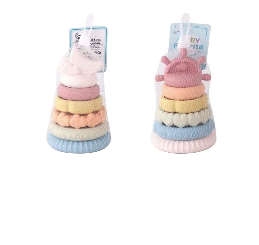 HKM-198547 Baby Silicone Stacking and Nesting Block Toy Set for Developmental Play