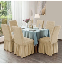 HKM-198611 Elastic Seersucker Stool Cover in Solid Color - Modern Rectangular Design