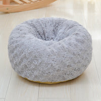 HKM-1986621 Rose Velvet Round Pet Nest in Pink, Light Gray, Beige, or Dark Blue - Soft and Cozy Design, Non-Slip Bottom, Available in Three Sizes