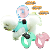 HKM-198675 Cooling Dog Harness with Light Up Features and Breathable Mesh Fabric for Small Pets