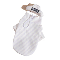 HKM-1987133 Textured Knit Striped Pet Hoodie Top for Cats and Dogs - Lightweight and Comfortable for Autumn and Winter