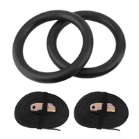 HKM-198739 Adjustable ABS Fitness Rings with Strap Loops for CrossFit and Gymnastics Training