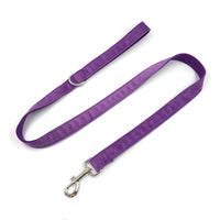HKM-1988157 Purple Velvet Dog Collar and Leash Set with Drawstring Bow - Available in Multiple Sizes