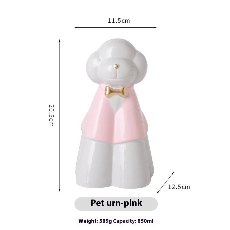 HKM-1988413 Handmade Ceramic Ash Urn for Pet Memorials and Souvenir Keepsakes