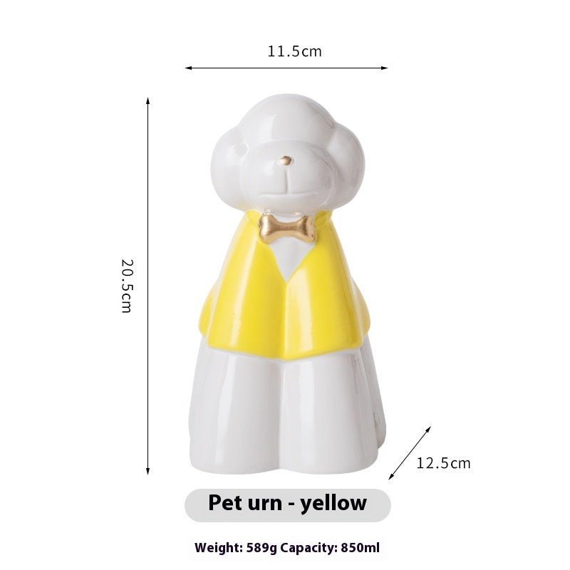 HKM-1988413 Handmade Ceramic Ash Urn for Pet Memorials and Souvenir Keepsakes