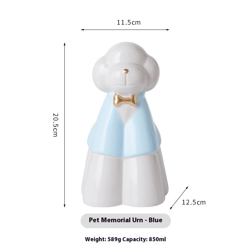 HKM-1988413 Handmade Ceramic Ash Urn for Pet Memorials and Souvenir Keepsakes