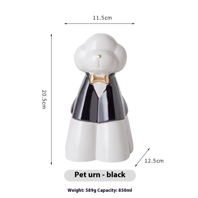HKM-1988413 Handmade Ceramic Ash Urn for Pet Memorials and Souvenir Keepsakes