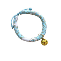 HKM-1990333 Japanese Fabric Pet Collar with Adjustable Drawstring and Bell for Cats and Dogs