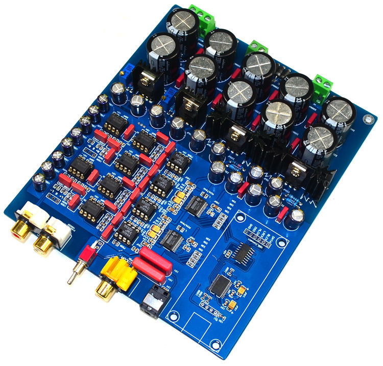 HKM-199059 Dual-Chip Decoder DAC with Optical Fiber, Coaxial, and USB Inputs - PCM1794 and AK4113 Equipped