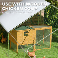 HKM-1991997 Large Outdoor Chicken Coop with Waterproof Cover, Steel Frame, 32.8' x 9.8' x 6.4'