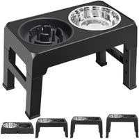 HKM-1992125 Adjustable Plastic Lifting Dog Bowl with Integrated Slow Feed Design