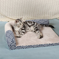 HKM-1992381 Four Seasons Pet Bed - Doghouse Sofa Mat in Wind Wave and Gray Arrow