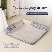 HKM-1992381 Four Seasons Pet Bed - Doghouse Sofa Mat in Wind Wave and Gray Arrow