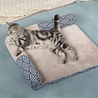 HKM-1992381 Four Seasons Pet Bed - Doghouse Sofa Mat in Wind Wave and Gray Arrow