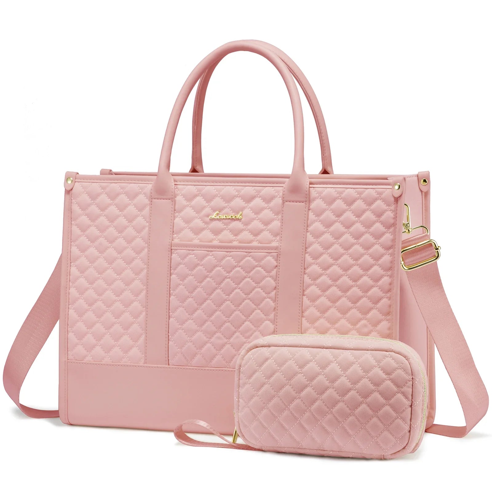 HKM-199251 Large Capacity 15.6 Inch Lightweight Laptop Tote for Office Use - Fashionable Work Briefcase for Women