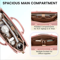 HKM-199251 Large Capacity 15.6 Inch Lightweight Laptop Tote for Office Use - Fashionable Work Briefcase for Women