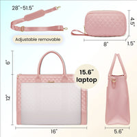 HKM-199251 Large Capacity 15.6 Inch Lightweight Laptop Tote for Office Use - Fashionable Work Briefcase for Women