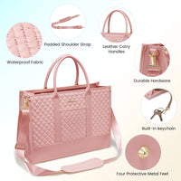 HKM-199251 Large Capacity 15.6 Inch Lightweight Laptop Tote for Office Use - Fashionable Work Briefcase for Women