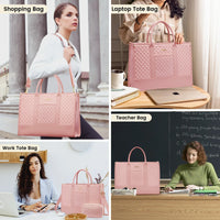 HKM-199251 Large Capacity 15.6 Inch Lightweight Laptop Tote for Office Use - Fashionable Work Briefcase for Women