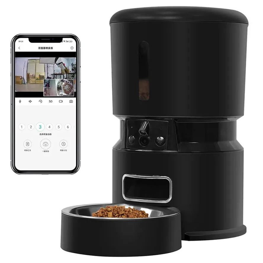 HKM-199315 Automatic 4L Cat Feeder with Voice Recording and Timed Dispensing