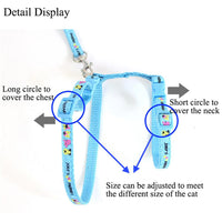 HKM-1993917 Adjustable Nylon Cat Vest Towing Rope with Chest Strap - Available in Various Colors