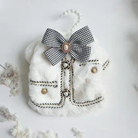 HKM-1994685 Houndstooth Plush Jacket with Scarf for Small Dogs and Cats in Autumn and Winter