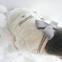 HKM-1994685 Houndstooth Plush Jacket with Scarf for Small Dogs and Cats in Autumn and Winter
