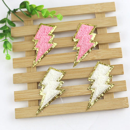 HKM-199635 Lightning Embroidered Cloth Stickers for DIY Projects - Versatile Polyester Options
