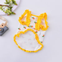 HKM-1996477 Lace Suspender Skirt Dress for Dogs - Cotton Spring/Summer Pet Apparel in Yellow
