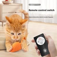 HKM-1996733 Remote Control Silicone Cat Toy Mouse with USB Charging and Teasing Feathers
