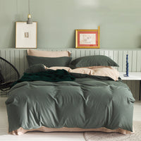 HKM-199699 Brushed Long-Staple Cotton Fleece Bedding Set – 4-Piece Solid Color Collection