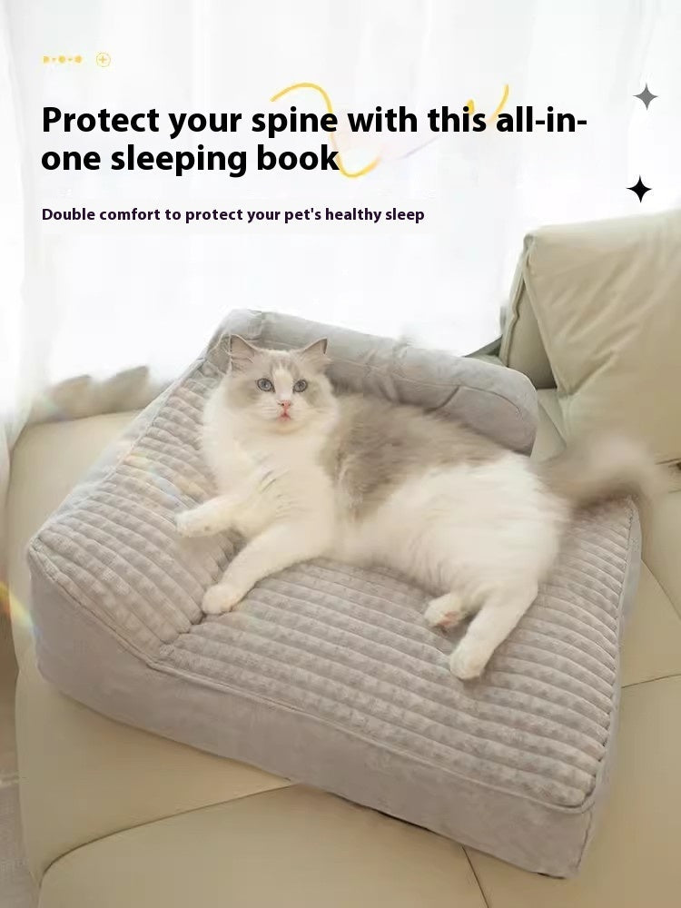 HKM-1997373 Cozy Four Seasons Removable & Washable Cat and Dog Bed with Elegant Gray Cushion