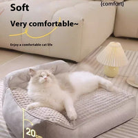 HKM-1997373 Cozy Four Seasons Removable & Washable Cat and Dog Bed with Elegant Gray Cushion