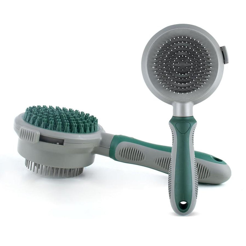 HKM-199763 Dual-Sided Silicone Cat and Dog Brush with Soft Rubber Pins for Grooming, Shedding, and Massaging Long-Haired Pets