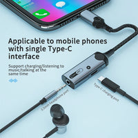 HKM-199763 Type C to 3.5mm Headphone Jack and PD 60W Charging Adapter for iPhone 15 - HiFi Digital Audio Aux Splitter