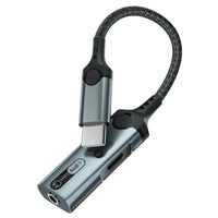 HKM-199763 Type C to 3.5mm Headphone Jack and PD 60W Charging Adapter for iPhone 15 - HiFi Digital Audio Aux Splitter