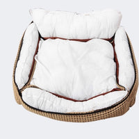 HKM-1998141 Corn Fleece Doghouse with Kennel, Blanket, Mat, and Toy Bones - Fully Washable Pet Nest in Multiple Sizes