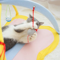 HKM-1998909 Funny Fleece Cat Stick Toy - Casual Yellow and Black Design for Playful Kitties