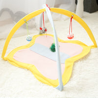HKM-1998909 Funny Fleece Cat Stick Toy - Casual Yellow and Black Design for Playful Kitties