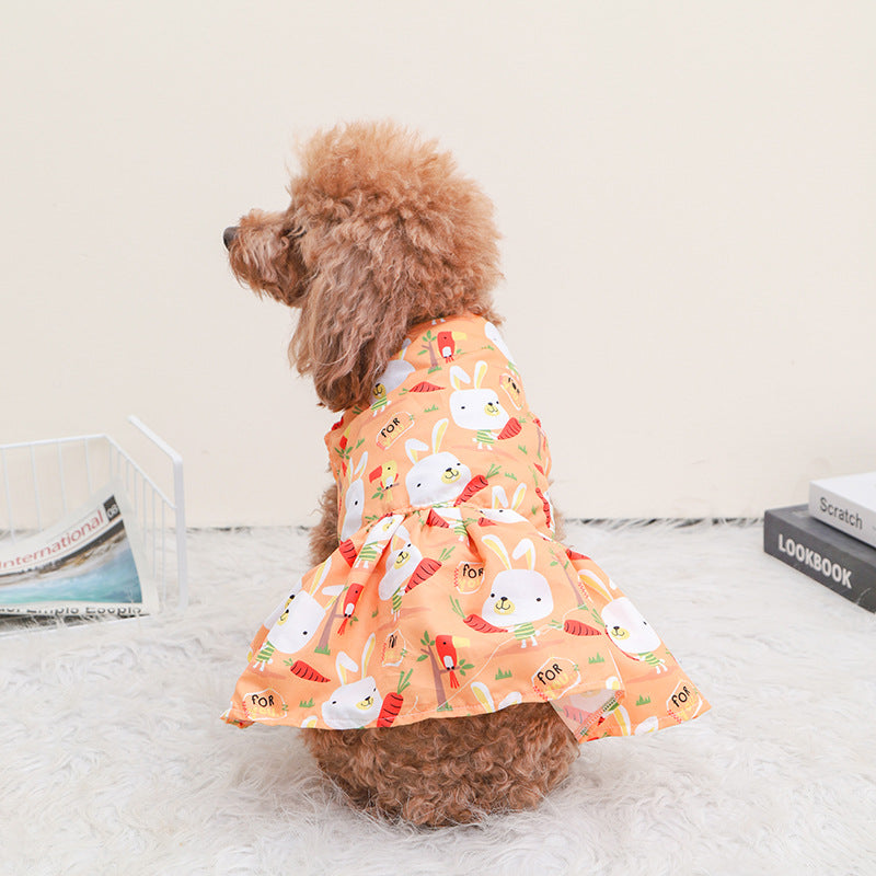 HKM-2000445 Breathable Pet Dog Princess Skirt with Cute Prints in Various Styles and Sizes