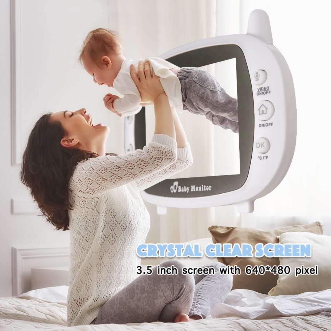 HKM-200083 3.5 Inch Baby Care Night Vision Monitor with Two-Way Intercom and Temperature Display