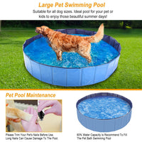 HKM-2001725 Foldable Pet Swimming Pool 160 x 160 x 30 cm Portable PVC Bathing Tub for Dogs and Cats
