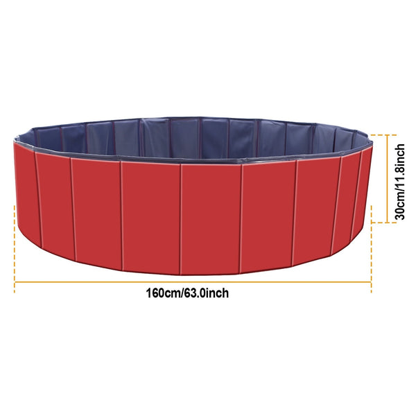 HKM-2001725 Foldable Pet Swimming Pool 160 x 160 x 30 cm Portable PVC Bathing Tub for Dogs and Cats