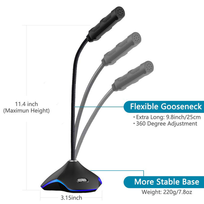 HKM-200211 Omni-Directional Wireless RGB Microphone for Home and Conference Use