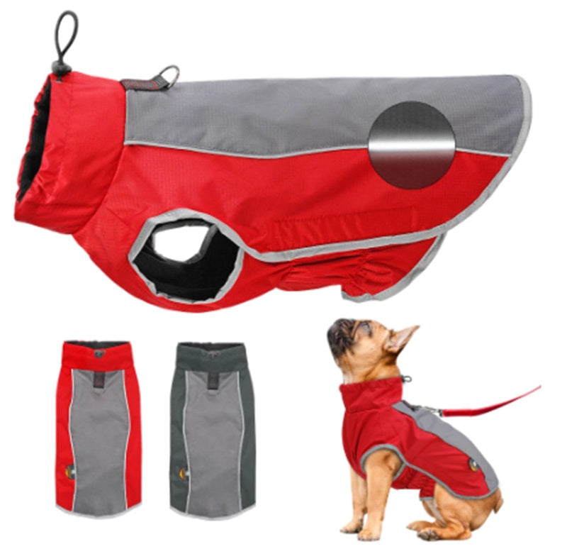 HKM-2002237 Reflective Waterproof Winter Jacket for Small to Large Dogs - Perfect for Bulldogs and French Bulldogs