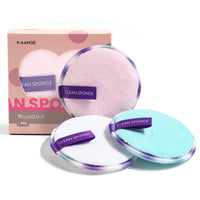 HKM-200275 Lazy Makeup Remover Wipes - Soft Reusable Fiber/Sponge Pads, Set of 3