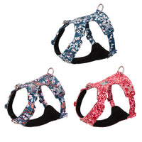 HKM-2003133 Fashionable Pet Chest Strap in Floral Red and Floral Basket Designs - Pure Cotton, Pull-Resistant, Multiple Sizes Available
