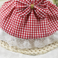 HKM-2004413 Cotton Plaid Skirt for Dogs - Available in Red, Powder, and Blue, Sizes XS to XXL