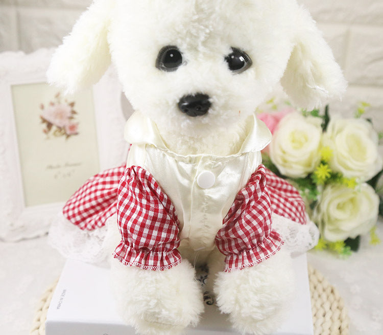 HKM-2004413 Cotton Plaid Skirt for Dogs - Available in Red, Powder, and Blue, Sizes XS to XXL